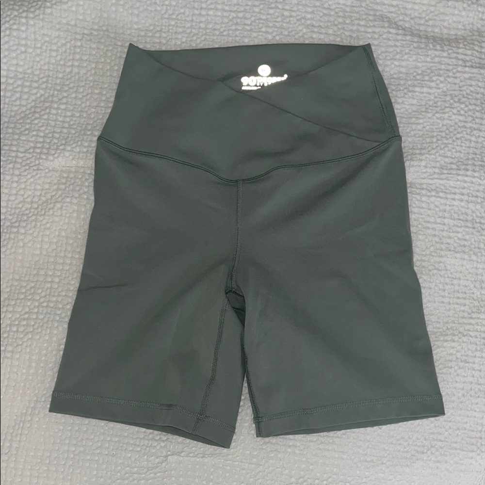 90 Degree By Reflex Black Bike Shorts with Elastic Waistband
